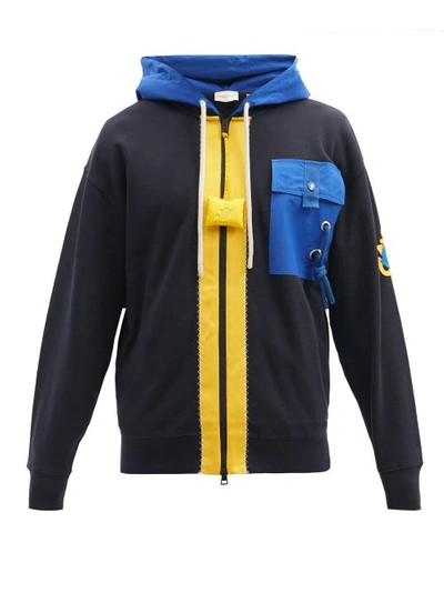 Moncler Full Zip Sweatshirt W/hood And Pokcet In Black