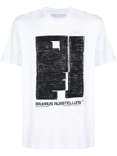 Neil Barrett Bauhaus Series / Graphite Ausstellung T-shirt In White