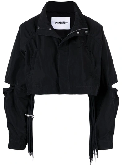 Ambush Black Drawstring Detail Cropped Jacket
