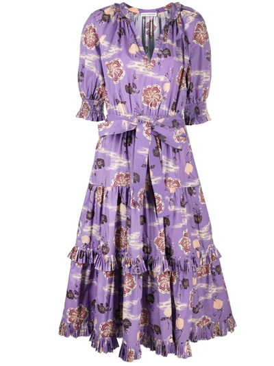 Ulla Johnson Naomi Printed Puff-sleeve Cotton Dress In Zinnia