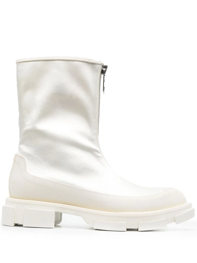 Both Off-white Satin Gao Two-way Boots