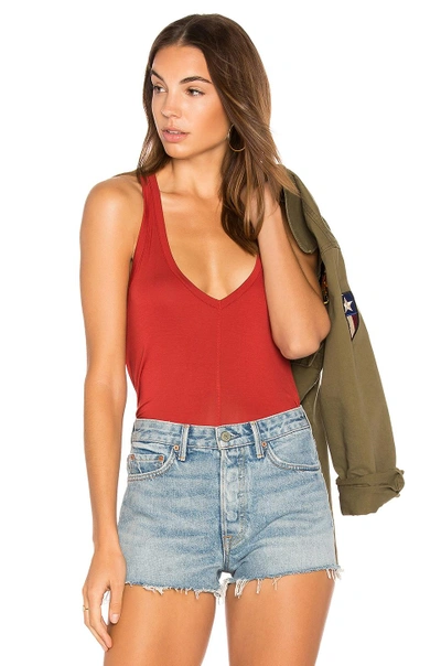 David Lerner V Neck Tank In Cinnamon