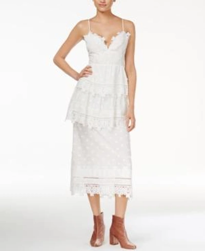 Endless Rose Cotton Tiered Lace Dress In Off White