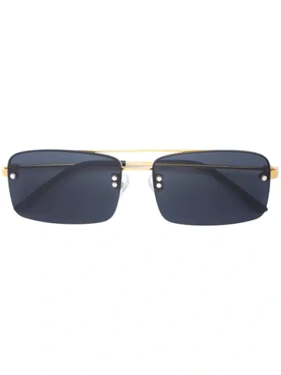 Linda Farrow Dries Van Noten X  Square Frame Sunglasses In Black