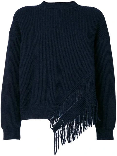 Stella Mccartney Knit Fringed Top In Blue