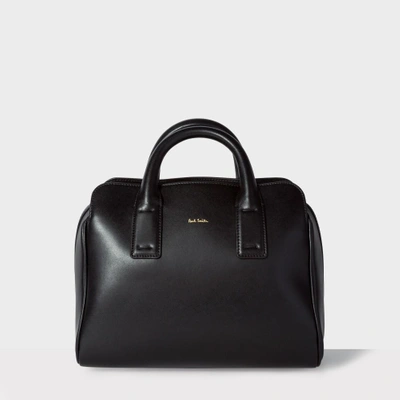 Paul Smith Women's Black Leather Mini Bowling Bag With 'artist Stripe' Lining