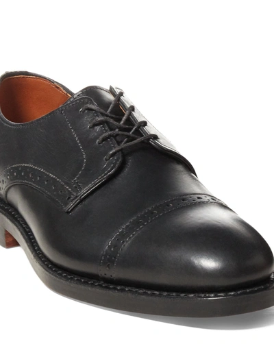 Polo Ralph Lauren Slaton Calfskin Cap-toe Shoe In Black