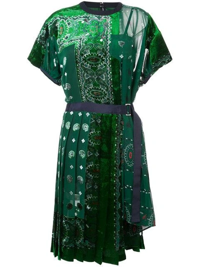 sacai green dress Sweater Top Green Embroidered Dress