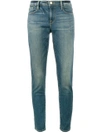 Frame Denim Le Garcon Blue Mid Rise Straight Leg Jeans