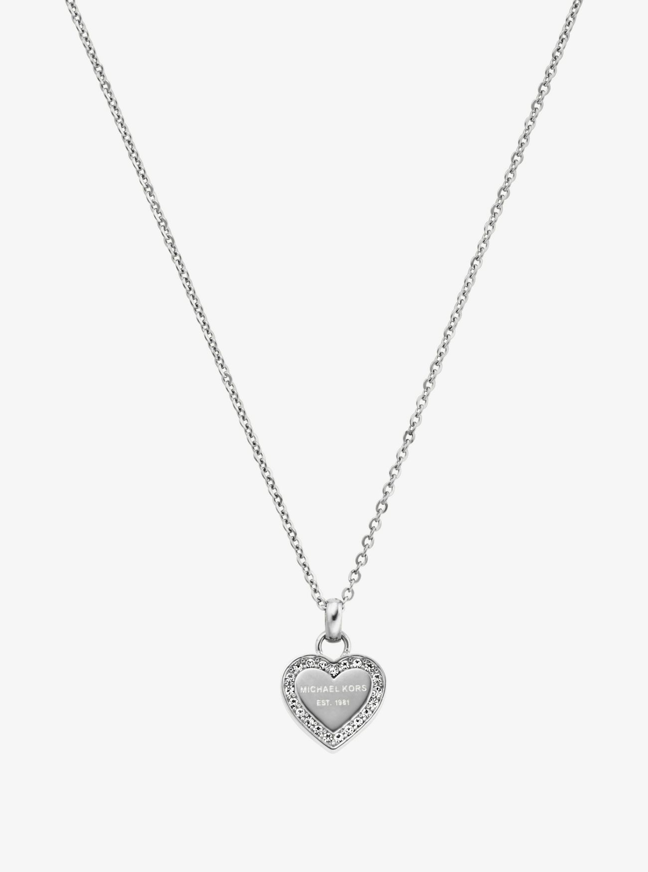 Michael Kors Pavé Silver-tone Heart Pendant Necklace | ModeSens