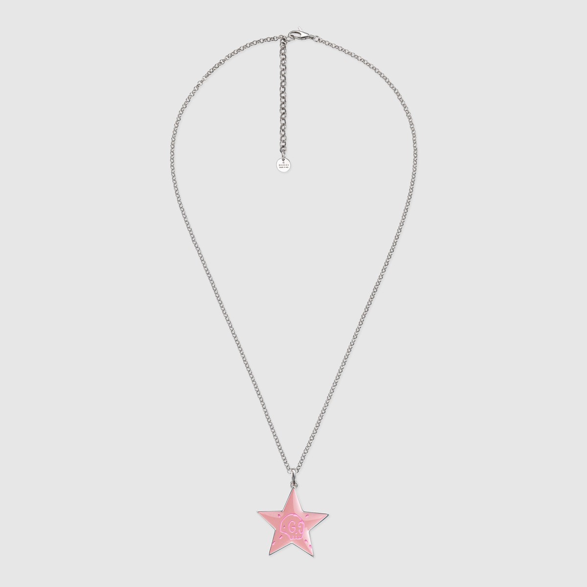 Gucci Ghost Necklace In Silver - Pink 