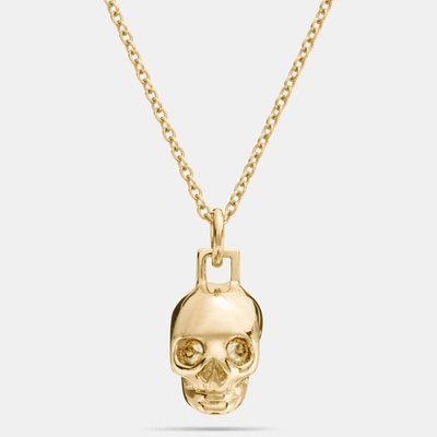 Coach Mini Demi-fine Skull Necklace In Gold