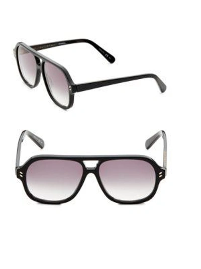 Stella Mccartney 55mm Square Sunglasses In Shiny Black