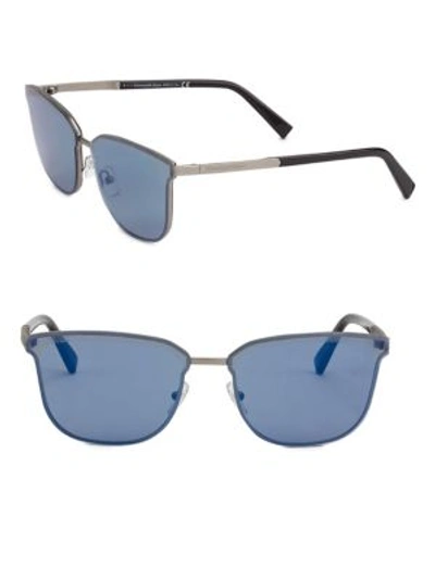 Ermenegildo Zegna 64mm Square Sunglasses In Blue