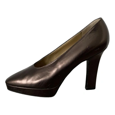 Pre-owned Saint Laurent Leather Heels In Metallic