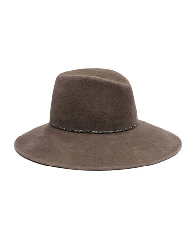 Eugenia Kim Emmanuelle Wool Felt Wide-brim Fedora, Brown-gray In Brown/gray