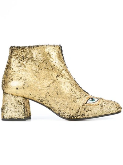 Figue Catroux Eyes Metallic Leather Ankle Boot