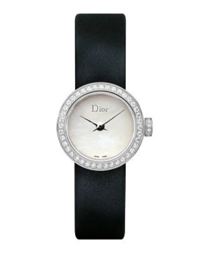 Dior La D De  Diamond, Mother-of-pearl & Stainless Steel Watch In Silver