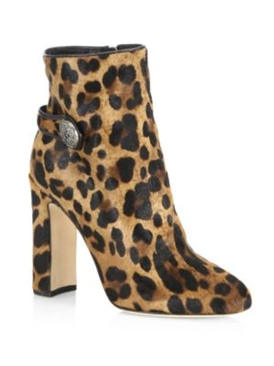 Dolce & Gabbana Leopard Print Calf Hair Ankle Boots In Leo Print
