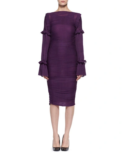 Tom Ford Long-sleeve Ruched Knit Dress