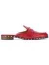 Valentino Garavani 'soul Rockstud' Leather Loafer Mules In Red