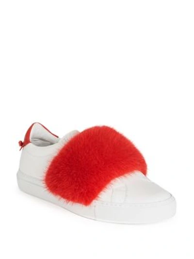 Givenchy Elastic Skate Sneakers In Bianco-rosso