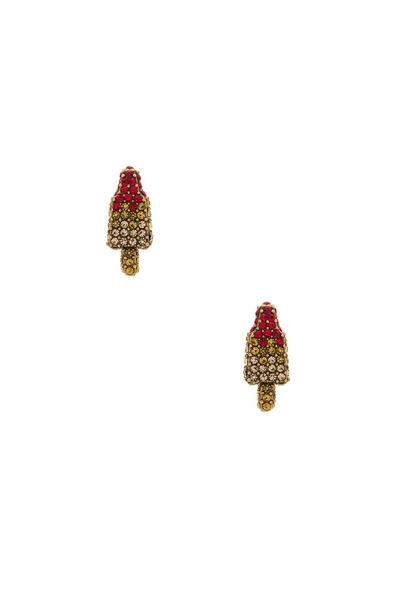 Marc Jacobs Rocket Lolli Studs In Metallic Gold. In Antique Gold