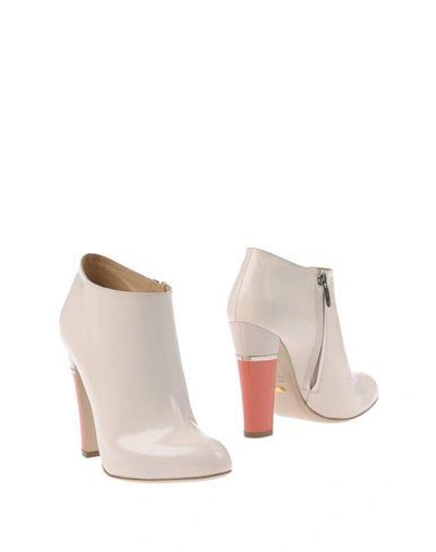 Sergio Rossi Ankle Boots In Beige