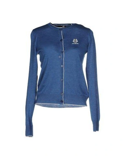 Love Moschino Cardigans In Slate Blue