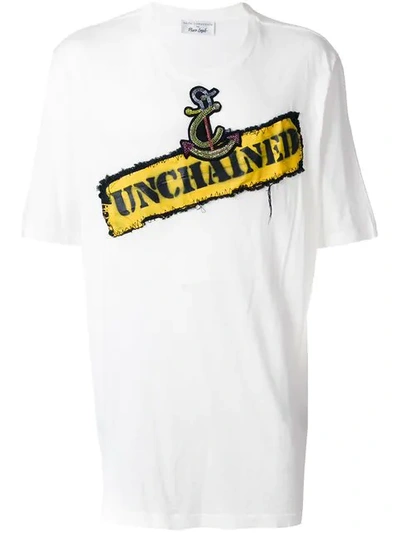 Faith Connexion Unchained Patch Cotton Jersey T-shirt In White