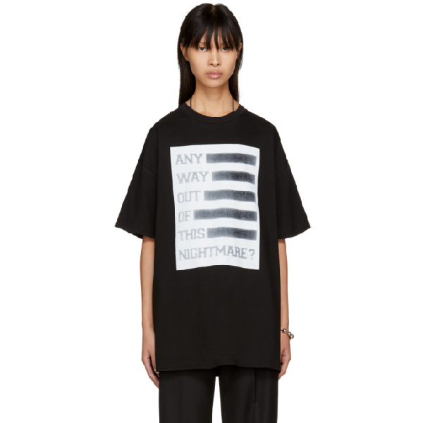 Raf Simons Black Any Way Out Of This Nightmare Easy Fit T-shirt In 99 ...
