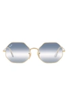 Ray Ban 1972 54mm Gradient Octagon Sunglasses In Gold