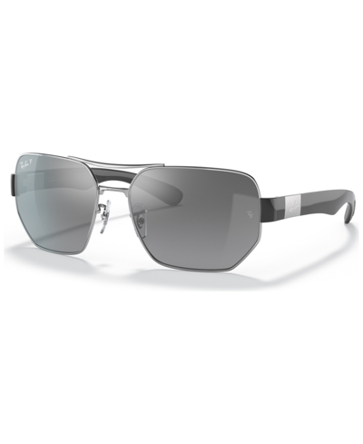 Ray Ban Rb3672 Sunglasses Grey Frame Silver Lenses Polarized 60-25