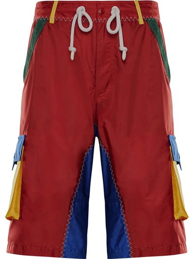 Jw Anderson X Moncler Panelled Bermuda Shorts In Red
