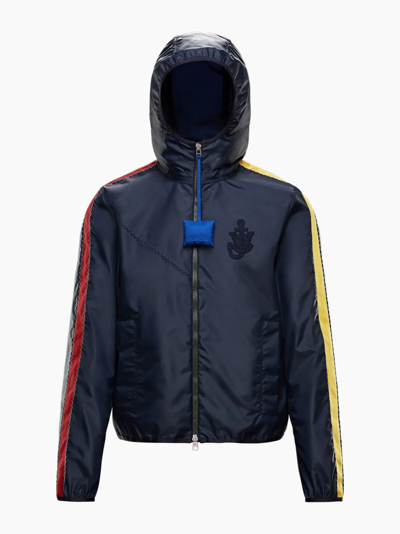 Jw Anderson X Moncler Hooded Jacket In Blue