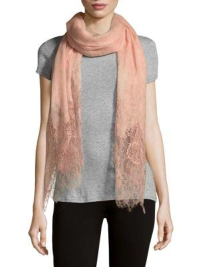 Valentino Textured Lace Stole In Pink