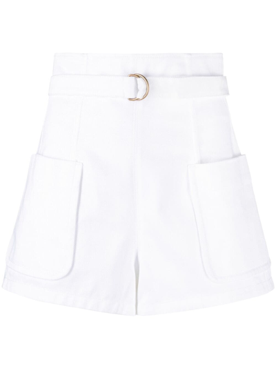 Philosophy Di Lorenzo Serafini High-waisted Stretch-cotton Shorts In White