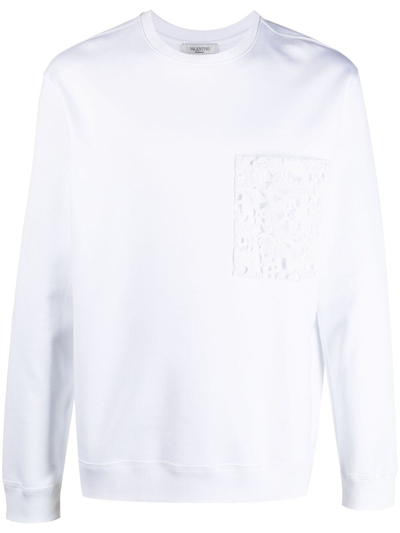 Valentino Patch Pocket Sweatshirt In White
