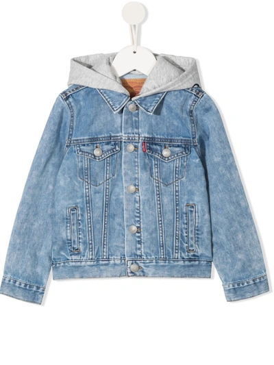 Levi's Teen Hooded Denim Jacket In Blue