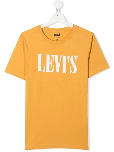 Levi's Teen Logo-print Cotton T-shirt In Yellow
