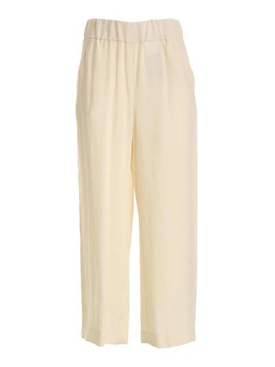 Fay Wide Leg Pants In Cream Color