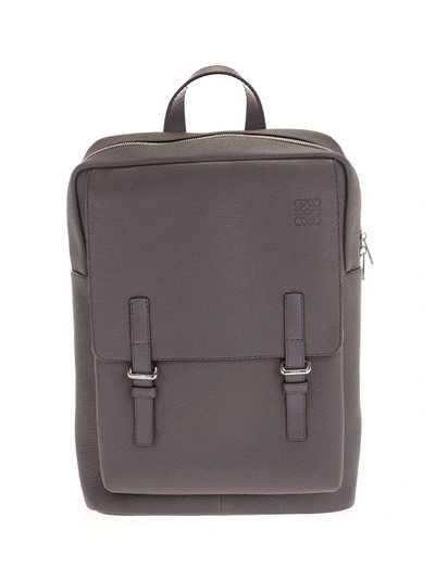 Loewe Embossed Logo Backpack In Charcoal In Grey