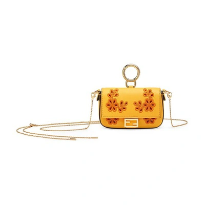 Fendi Nano Baguette Charm In Orange