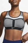 Nike Fe/nom Flyknit Racerback Sports Bra In Black/white