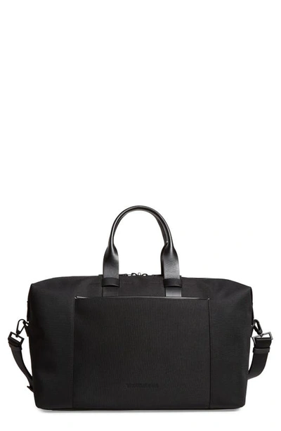 Troubadour Nylon & Leather Weekend Bag In Black Nylon/ Black Leather