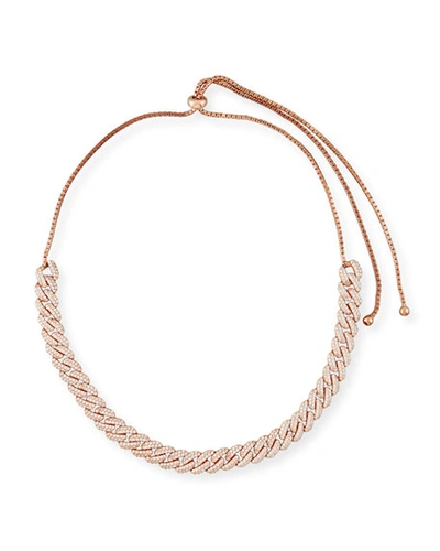 Fallon Armure Pav&eacute; Crystal Curb Chain Necklace In Rose Gold