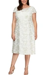 Alex Evenings Sequin Lace Cocktail Dress In Ivory Gold