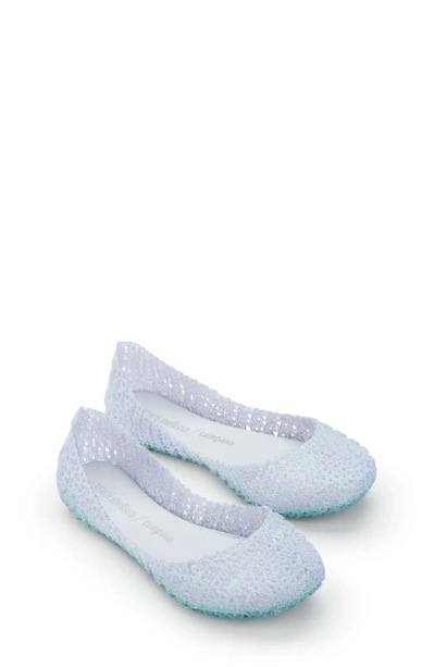 Mini Melissa Girls' Melcampape Glitter Zigzag Flats - Toddler, Little Kid, Big Kid In White