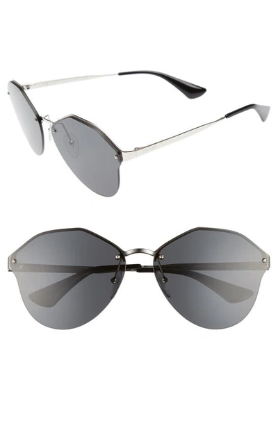 Prada 66mm Oversize Rimless Sunglasses In Grey Gradient