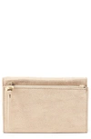 Hobo Might Leather Trifold Wallet In Buffed Gold